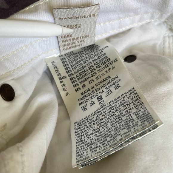 Diesel Buster Mens Slim Tapered Jeans W30 x L30 830G (White) - Picture 10 of 15